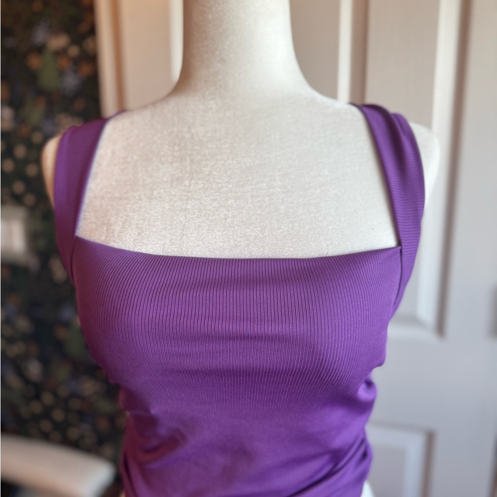 Purple Ribbed Tank Top - Picture 3 of 3